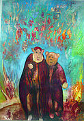 Zwei wie Pech und Schwefel   2008, 70 x 100 cm, Gouache 