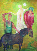 Pferdchens Erlösung   2007, 70 x 100 cm, Gouache  